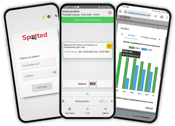 Spotted aplikacija na 3 mobilna telefona